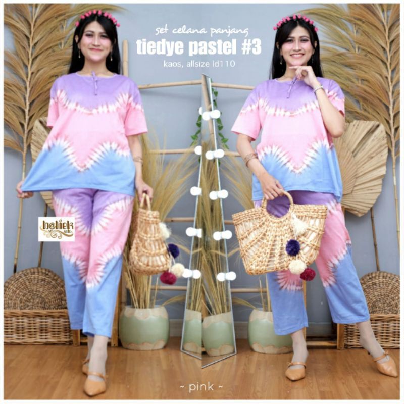 Piyama Tiedye Jumbo Ld 120 cm Bahan Kaos Combed