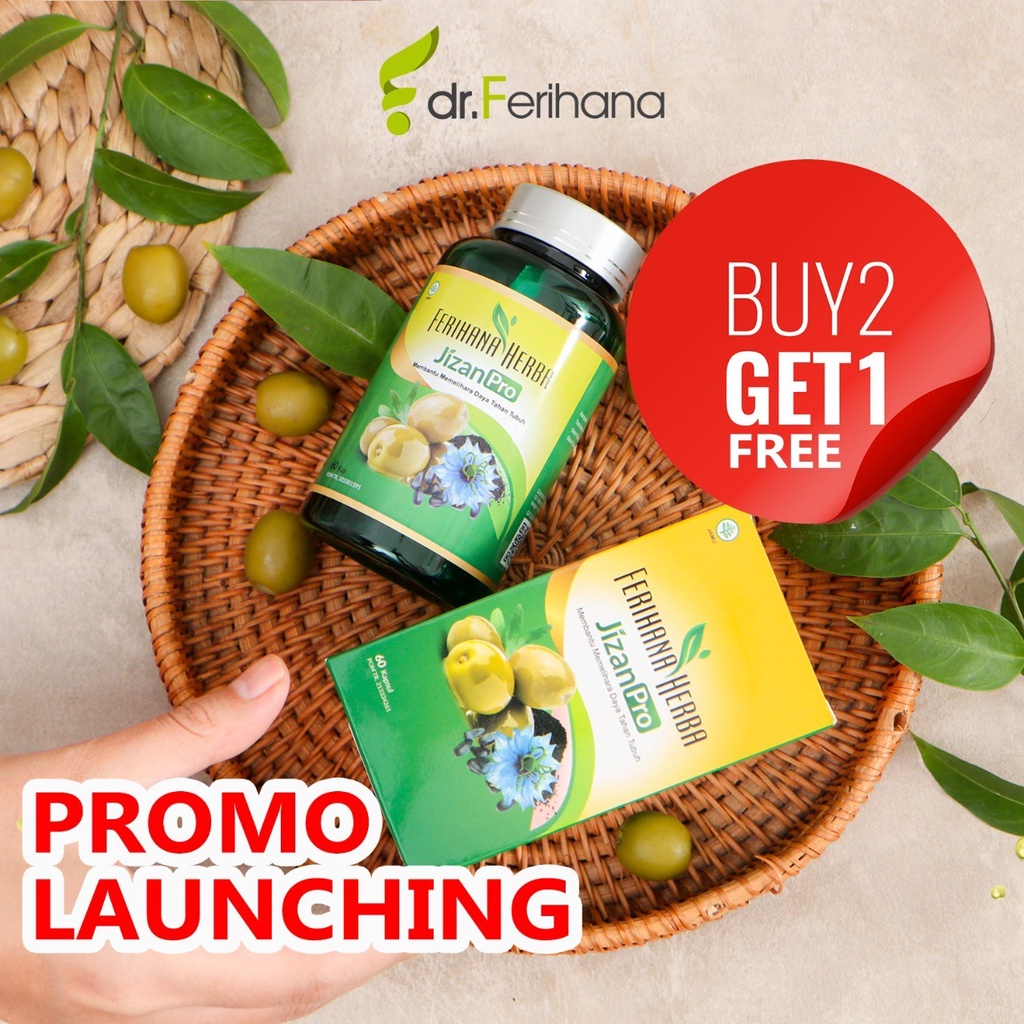 Jizan Pro by Ferihana Herba Merupakan Kapsul Suplemen Kesehatan yang mampu Meningkatkan Daya Tahan Tubuh bahkan Kesuburan dan juga bisa untuk Mengatasi Radang Tenggorokan, Hipertensi, Diabetes, Kolesterol, Terapi Pendaping Kanker BPOM