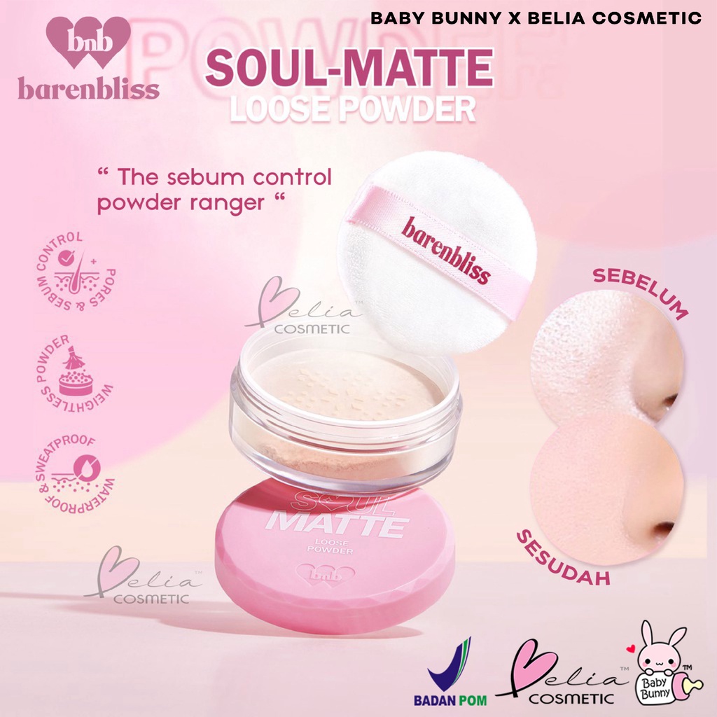 ❤ BELIA ❤ BNB barenbliss Soul-matte Loose Powder | Bedak Tabur (✔BPOM)