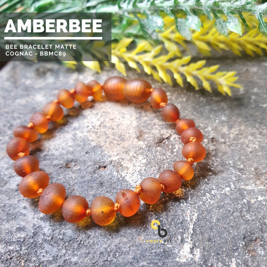 Gelang Amber Baltic Lithuania Balita &amp; Anak Matte Cognac BBMC89 By Amber Bee