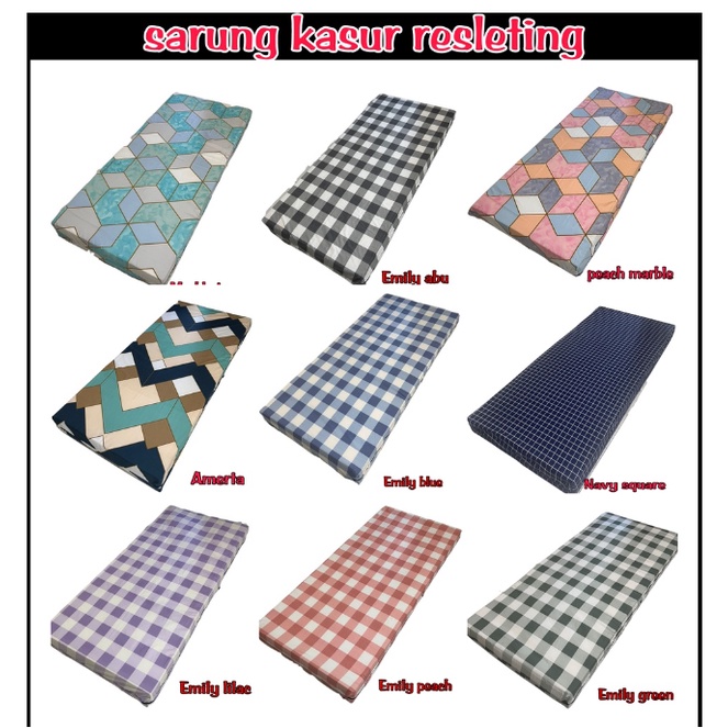 Sprei Resleting/Sarung Kasur Busa Resleting Uk 120x200x15 Cm &amp; 90x200x15 Cm