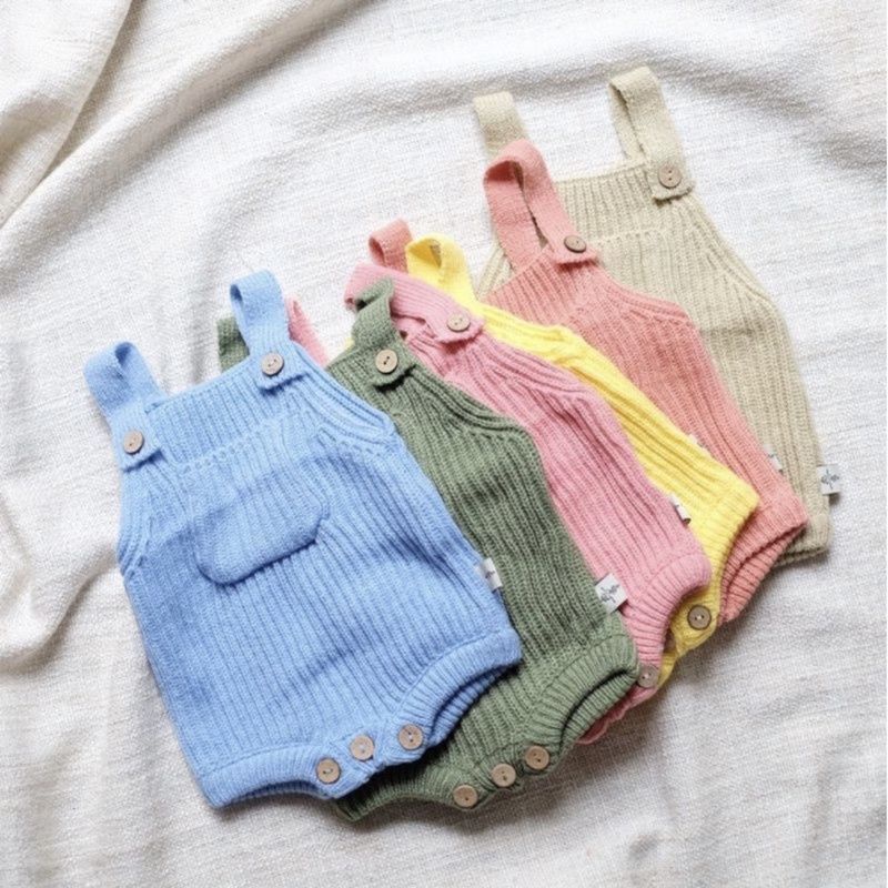 Overall Romper Newborn knit tebal