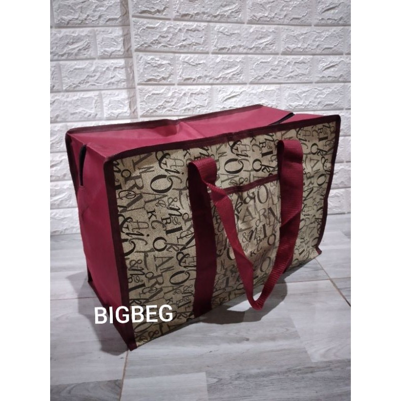 Tas Laundry Belanja Terpal Motif Lebar Kotak Jumbo Tanggung Totebag