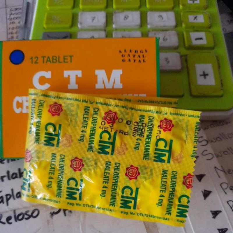 CTM 1 kotak 12 tab Original CTM Obat Alergi / Gatal / Susah tidur Lelap