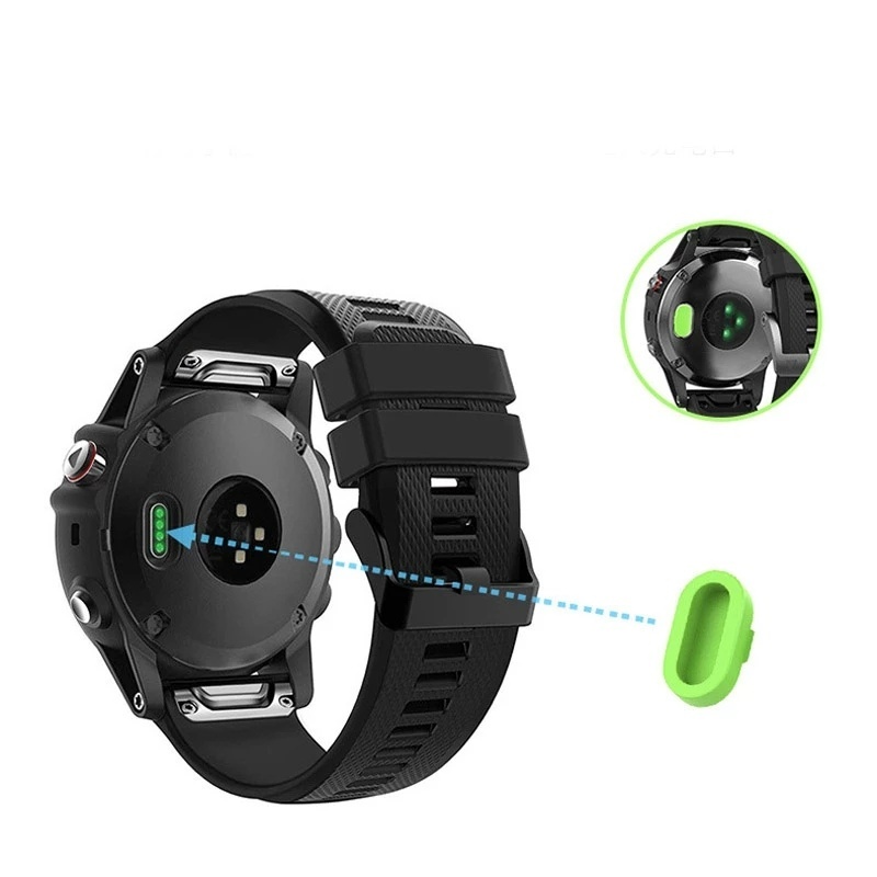 1pc Plug Port Charger Smartwatch Garmin Fenix Series Bahan Silika Gel Anti Debu / Air