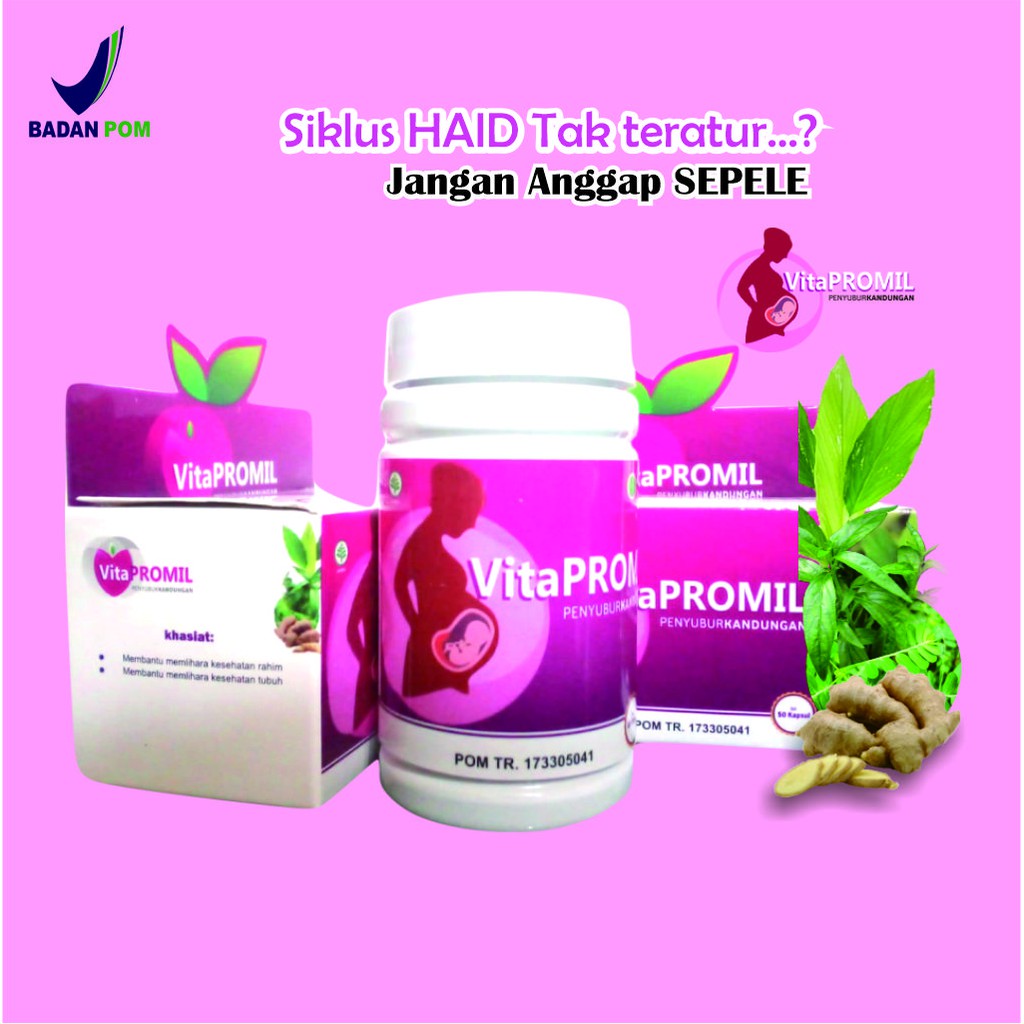 VitaPromil Original BPOM Suplemen Kesehatan Ibu Hamil Obat Herbal Penguat Penyubur Kandungan Wanita