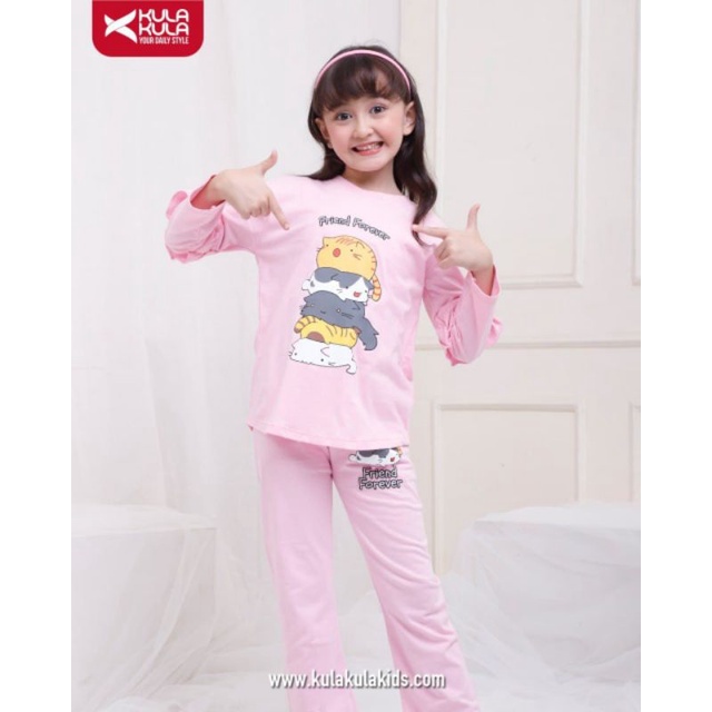 Setelan Anak Perempuan Set Cutie Cat By Kulakula