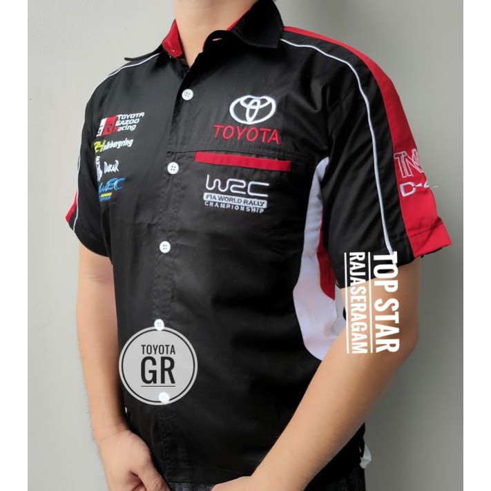 Baju Kemeja Otomotif Toyota Gazoo Racing Seragam Komunitas Kemeja Bordir F1