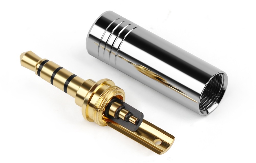 1pc Adapter Jack Audio 3.5mm 4 Pole Stereo Dengan Steps Bahan Metal Aluminum Untuk Earphone