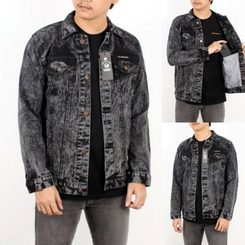 Jaket Jeans Pria /Jaket Levis asap / Jaket Sanwash