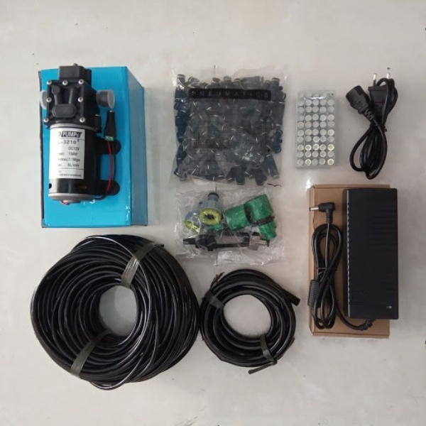 Paket Misting 50 Titik Nozzle Set Pompa Sprayer Kabut Embun Hidroponik