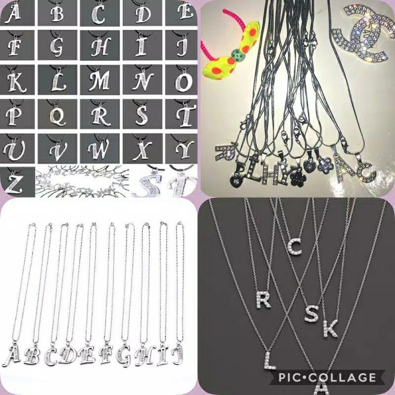 KALUNG TITANIUM HURUF ANTI KARAT /KALUNG TITANIUM SILVER HURUF ANTI KARAT JENIS RANTAI OMEGA + GIFT