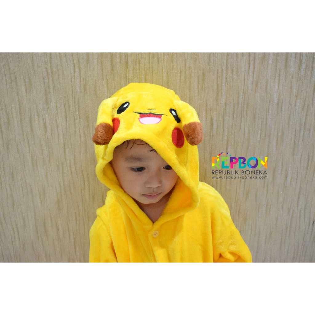 BAJU ONESIE POKEMON PIKACHU PIYAMA KOSTUM PESTA ANAK BONEKA