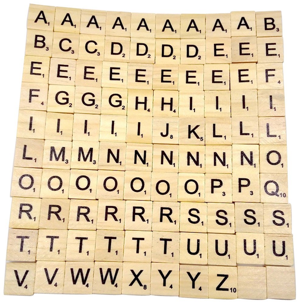 Lindsayll100 Wooden Scrabble Tiles Black Letters Numbers For