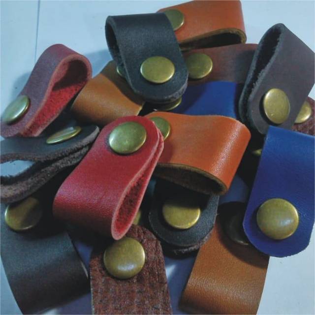 Klip kabel kulit asli /learher cable clips /leather cable organizer