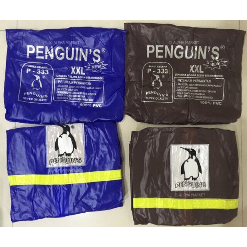 Jas Hujan Setelan Jaket Celana RINGAN Penguins P 333 PVC TEBAH HARGA Murah Size XXL SETELAN JAKET CELAN