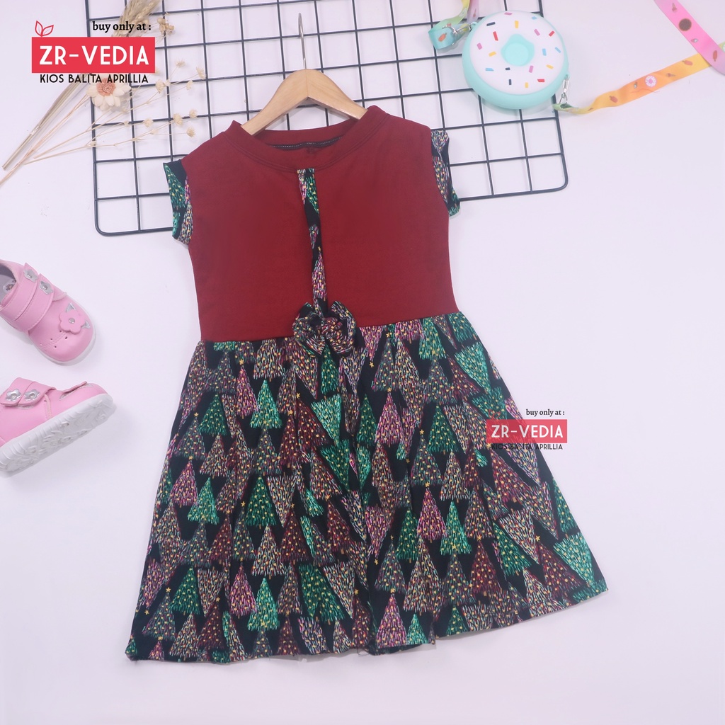 Dress Lala uk. 4-5 Tahun / Dress Balita Anak Perempuan Murah Baju Dres Batik Adem Pita Yukensi