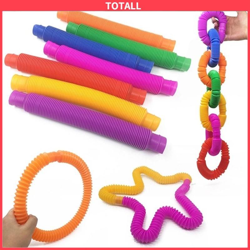 COD Mainan Fidget Tabung Pop it Teleskopik Bahan Plastik Corrugated Warna-Warni Untuk Anak Tabung Mainan Pendidikan-Totall