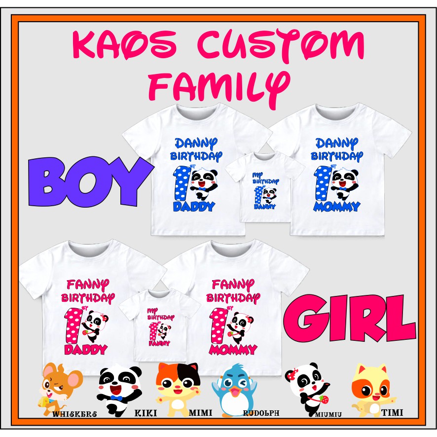 BAJU / KAOS CUSTOM FAMILY BIRTHDAY - BABY BUS