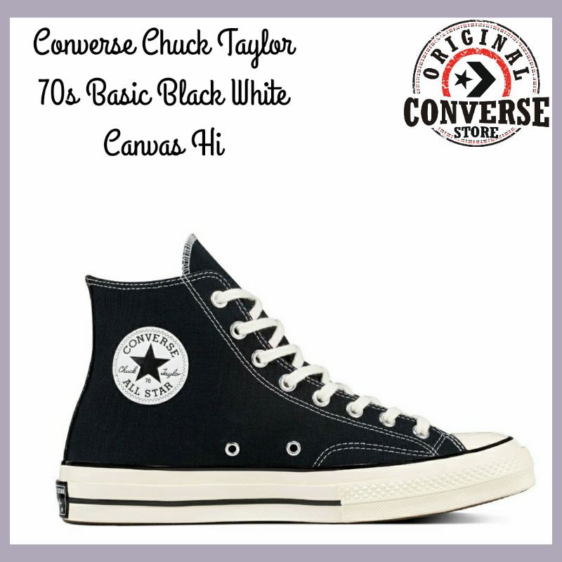 hi top black and white converse