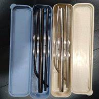 Set Sedotan Stainless Stenlis Steel Free Sikat Sedotan Perlengkapan Traveling Travelling Reusable Straw Steril Ramah Lingkungan Souvenir Sedotan Boba  Lurus Bengkok Premium Termurah