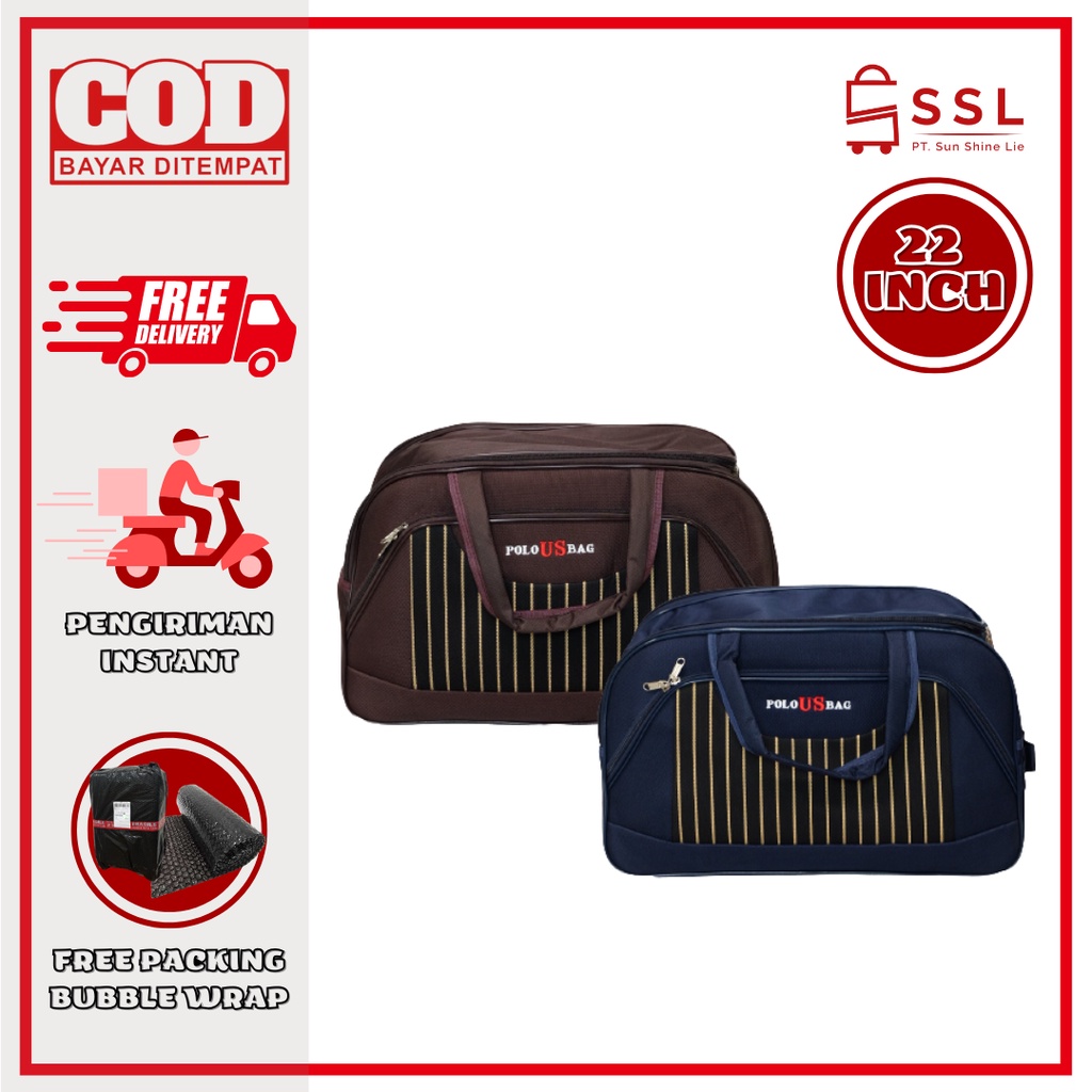 TAS PAKAIAN / TRAVEL BAG NO TROLLY / TANPA PAPAN / TAS TENTENG UKURAN 18+22 INCH