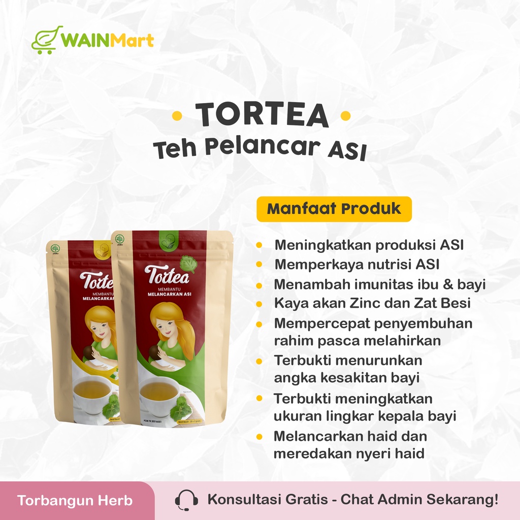 TORTEA Teh Celup Torbangun ORIGINAL Pelancar ASI Booster Tea Torbangun Herbal Untuk Ibu Menyusui