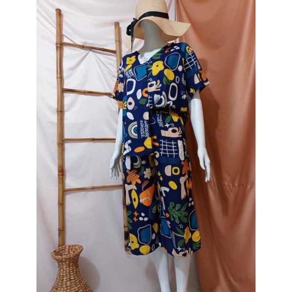 babydoll celana panjang tie dye/tie dye set/setelan tie dye rayon