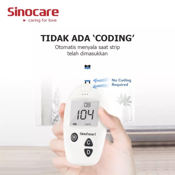 Sinocare Safe-Accu | Alat [tes] Monitor Gula Darah | Alat Ukur Gula Darah (50 Strip)