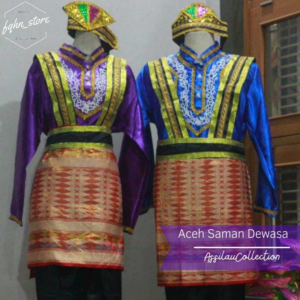 Baju adat dewasa tari Saman Aceh satuan (Laki/Cewek)