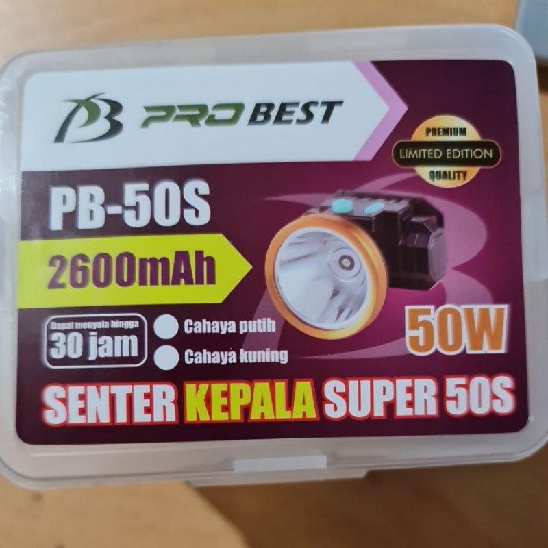 Senter Kepala Probest 50 Watt Super cahaya kuning