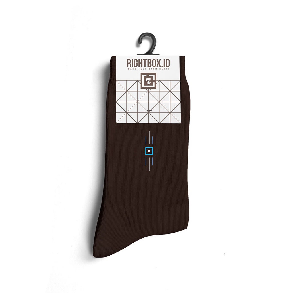 Rightbox Casual, Kaos Kaki Motif Pria Dewasa, Panjang Sebetis, Warna Hitam, Coklat dan Navy-Coklat
