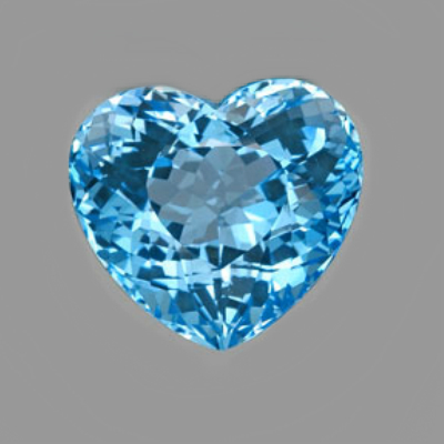 GLC Certified Clean 27.25ct 18.5x16mm Heart Natural Swiss Blue TOPAZ Brazil Super Luster TP015