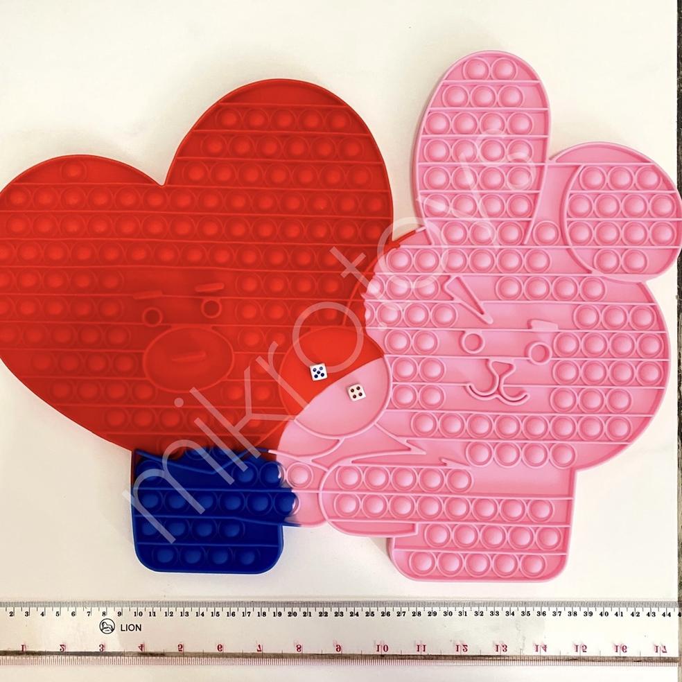 [KODE 5345] MAINAN FIDGET POP IT BTS BT21 JUMBO DADU / 20cm TATA COOKY CHIMMY RJ KOYA