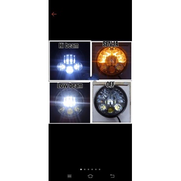 Daymaker Headlamp Lampu Depan 5.75 Inch 16 LED KA kra Universal