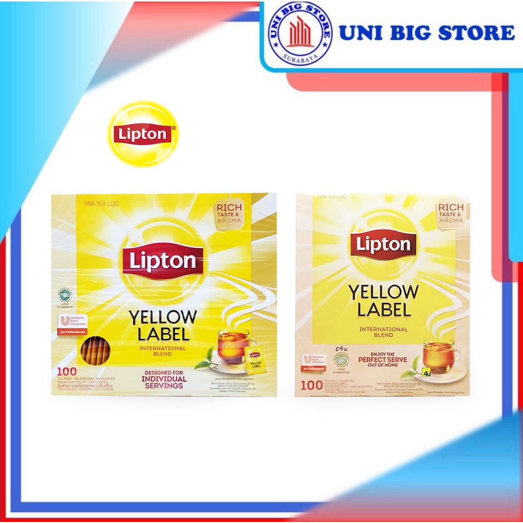 

Lipton Yellow Label Black Tea Teh Hitam Celup 100 Bag x 2 gr Non Envelope - Envelope