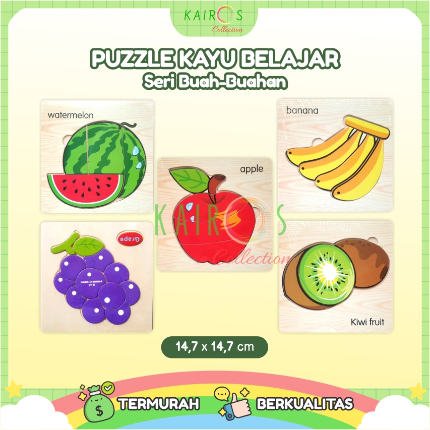 Puzzle Kayu Anak Edukasi Belajar Buah