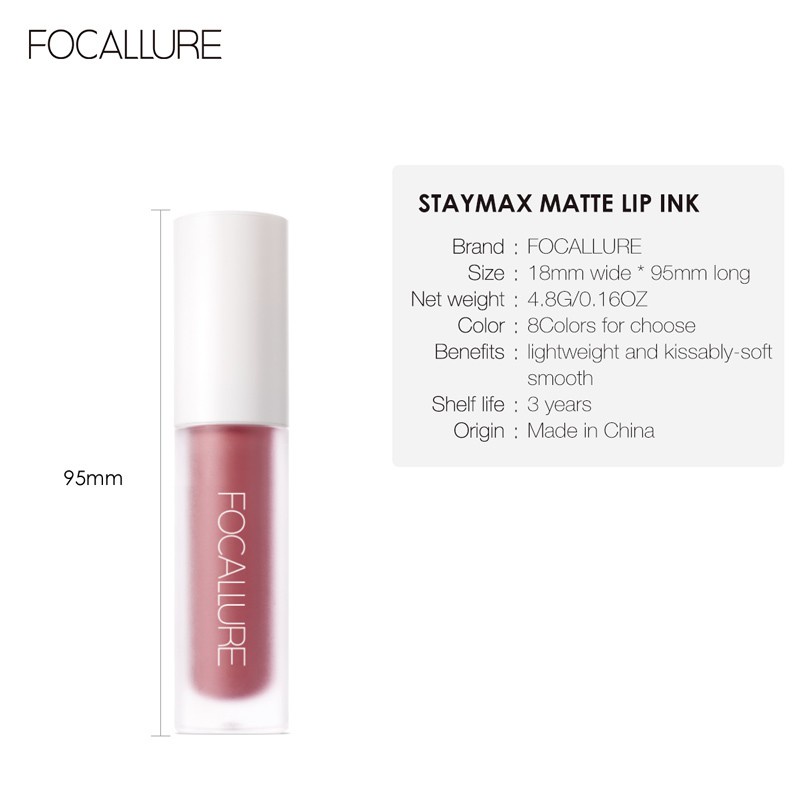 FOCALLURE Staymax Lipstik Tahan Air Lip Gloss FA134 - MakeUp Kosmetik