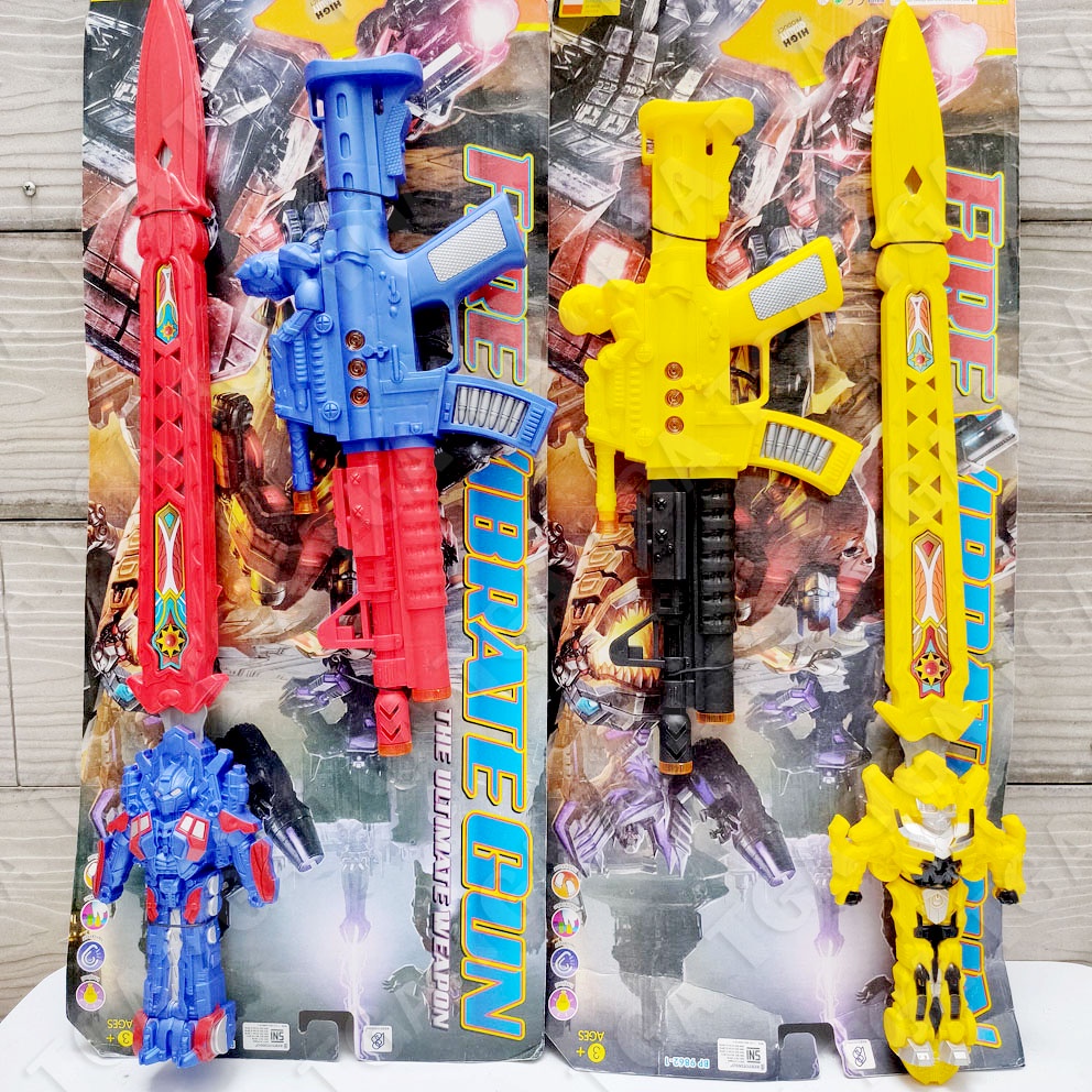 Transformers The Ultimate Weapon Mainan Tembak Kretek Pedang Bumblebee Optimus Prime