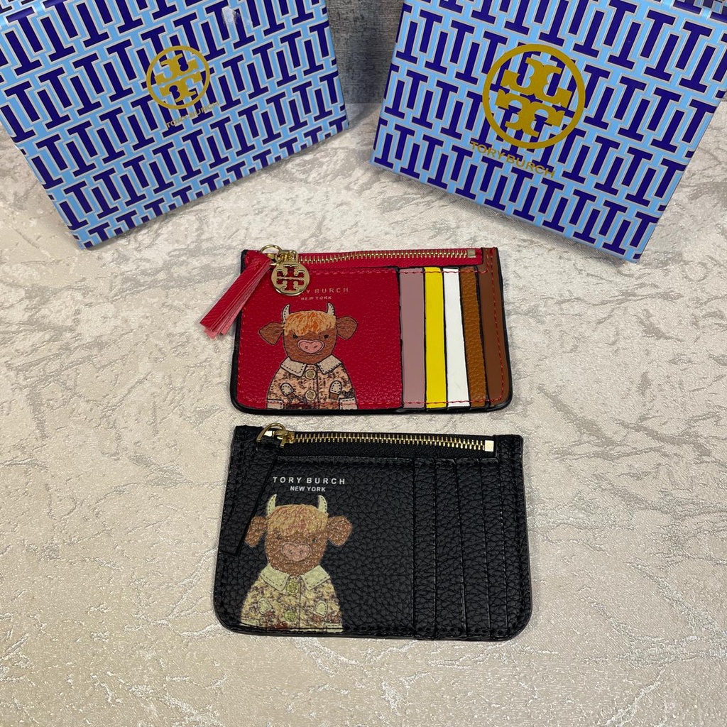 Card Holder TORY BURCH Ozzie the Ox FREE BOX / Dompet Kartu Dompet Kulit