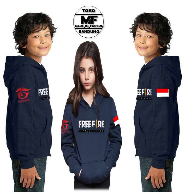 Jaket hoodie  sweater  Freefire Anak &amp; dewasa terbaru / Jaket hoodie  pria &amp; wanita /Jaket Sweater Hoodie Freefire  Distro Premium terbaru