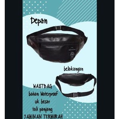 Tas waistbag HITAM POLOS-TAS SLEMPANG-TAS PRIA-TAS WANITA-TAS PINGGANG