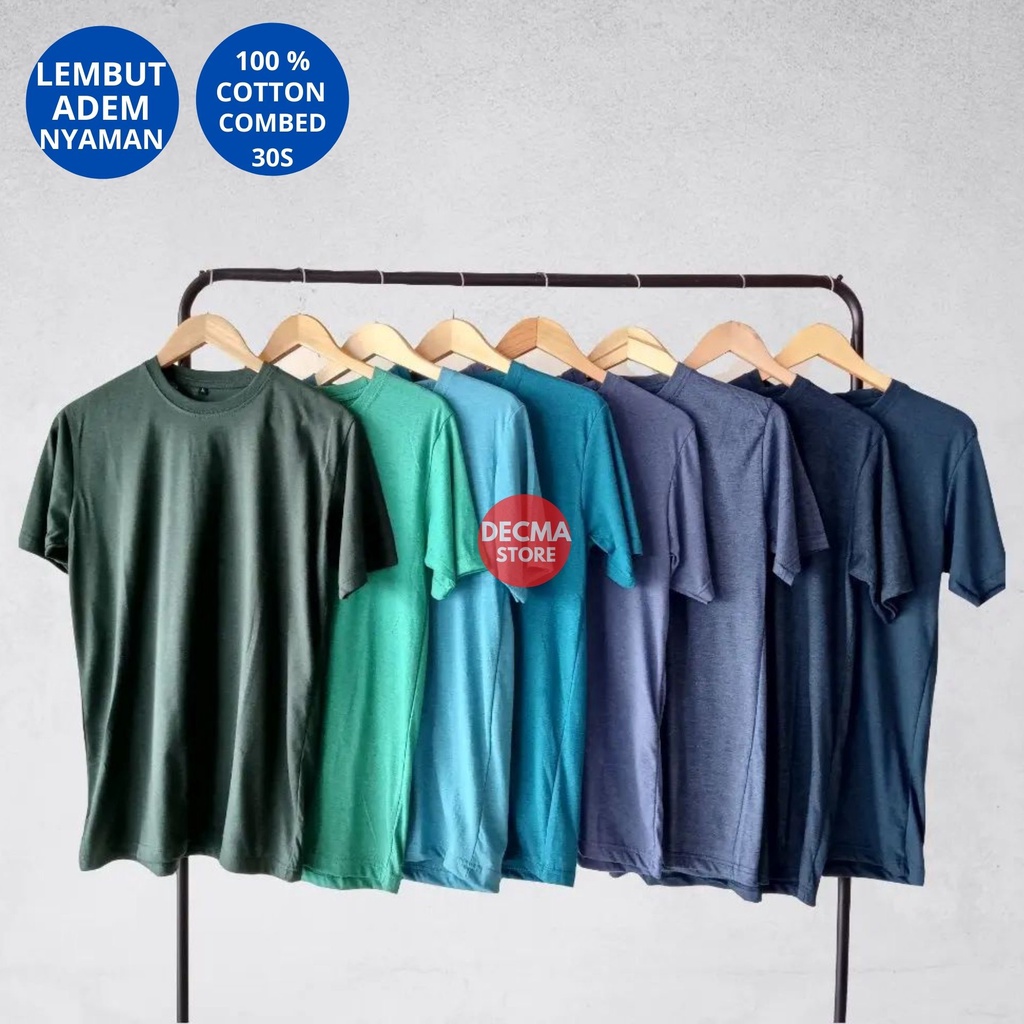 Promo Pakaian Baju Kaos Kaus T Shirt Oblong Polos Warna Misty Lengan Pendek Distro Pria Wanita Cowok