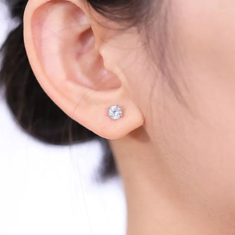 xuping anting tusuk giwang permata zirconia bulat /EARRING/lapis emas 18k/anti karat