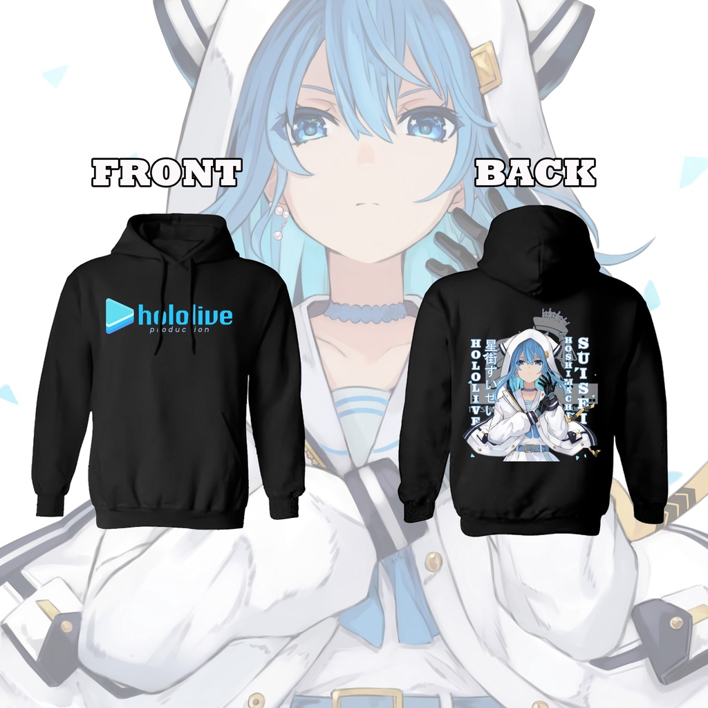 Sweater Hoodie Pria Wanita Hoshimachi Suisei Hololive Vtuber Outwear Original Premium Japan Edition
