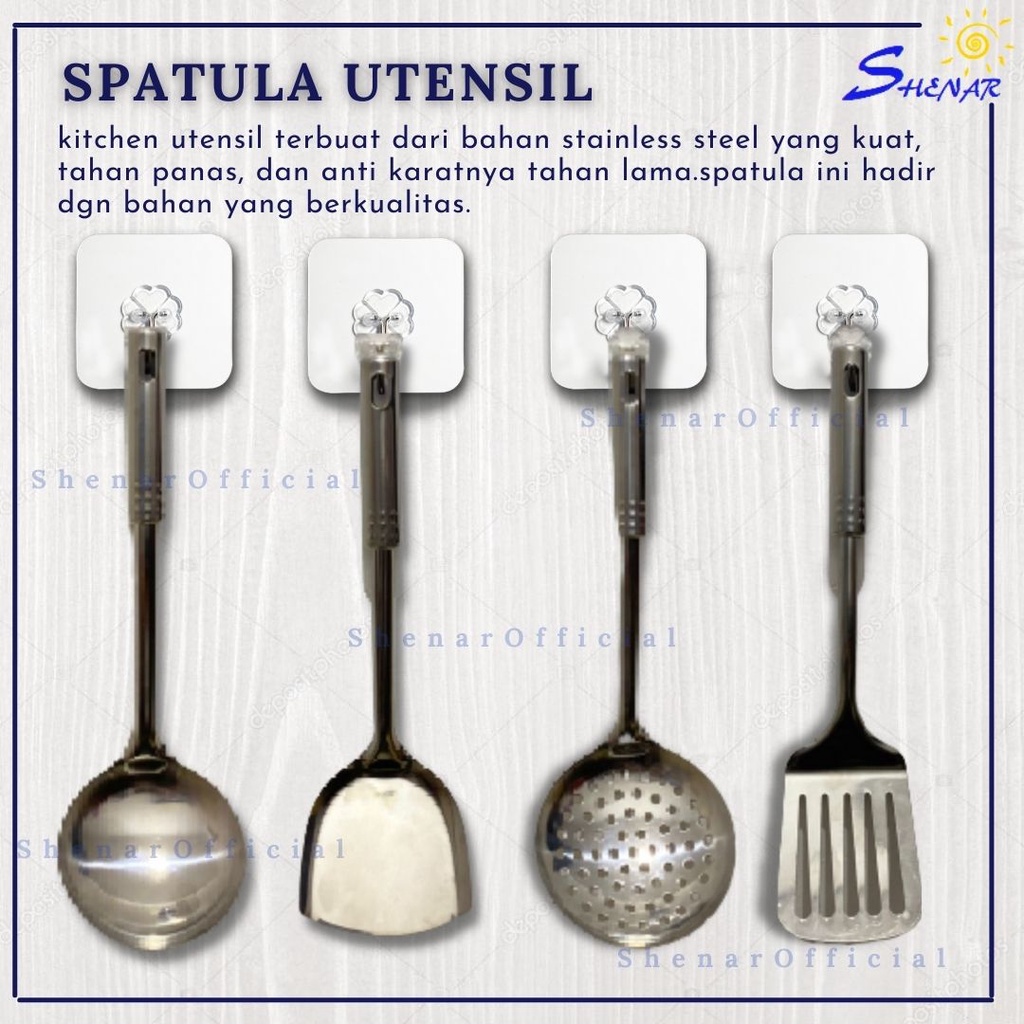 SHENAR, SPATULA SET CENTONG / SPATULA STAINLESS / CENTONG SAYUR, SHENARCORNER168