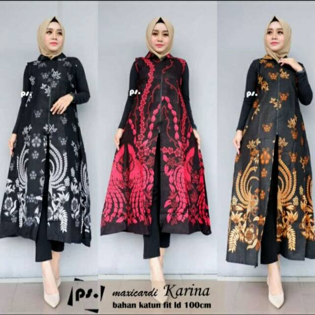 MAXI CARDI KARINA OUTER WEAR LONG VEST BATIK CENDRAWASIH BUSUI FRIENDLY