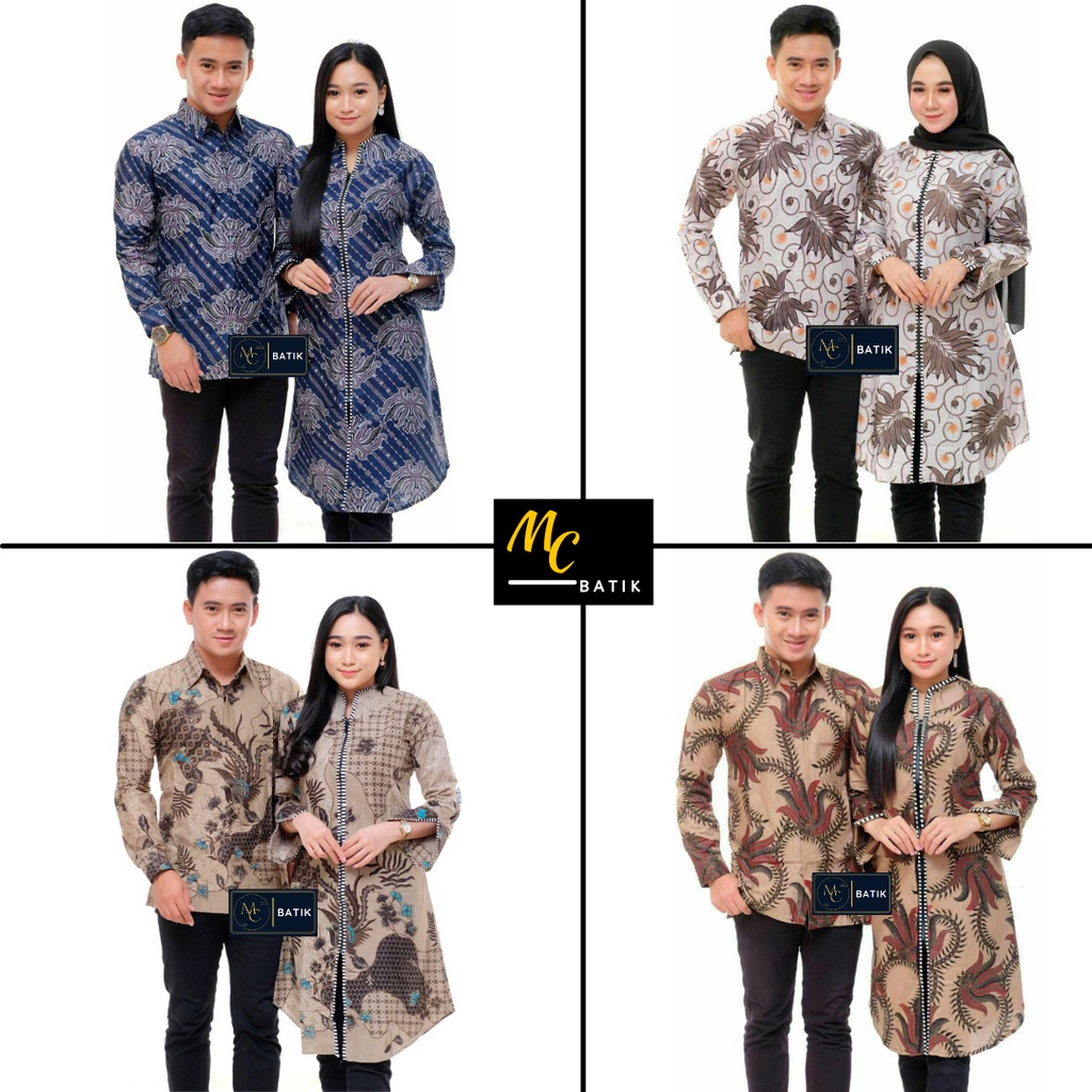 MCbatik Couple | Couple Batik Tunik Zebra Kemeja Lengan Panjang Terbaru