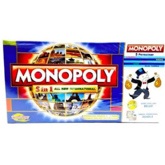 Monopoli Internasional 5in1 mainan Monopoly