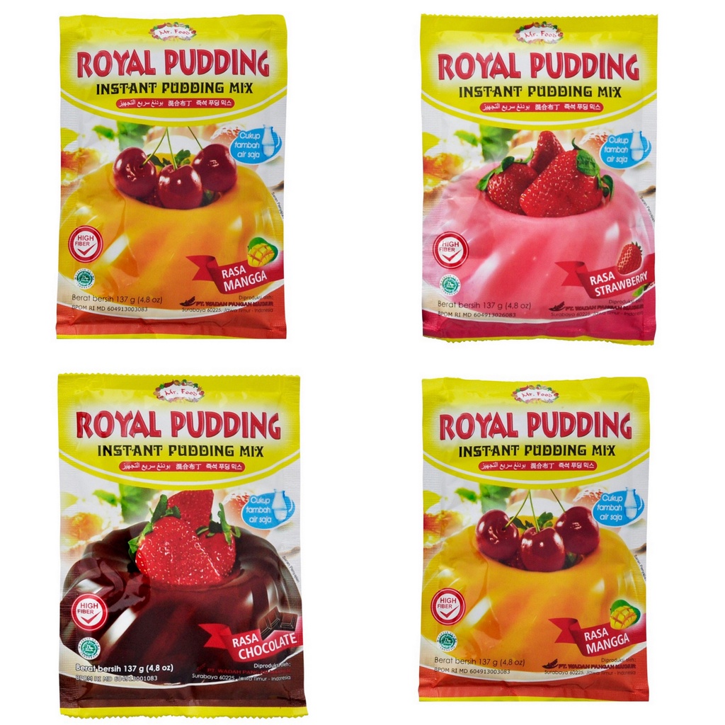 

Mr Food Tepung Royal Pudding 137 gr – Instant Pudding Mix